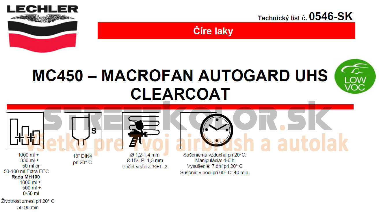 LECHLER MC-450 Technický list